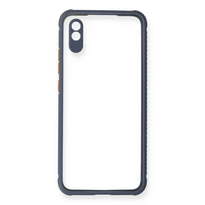 Newface Xiaomi Redmi 9A Kılıf Miami Şeffaf Silikon - Gri