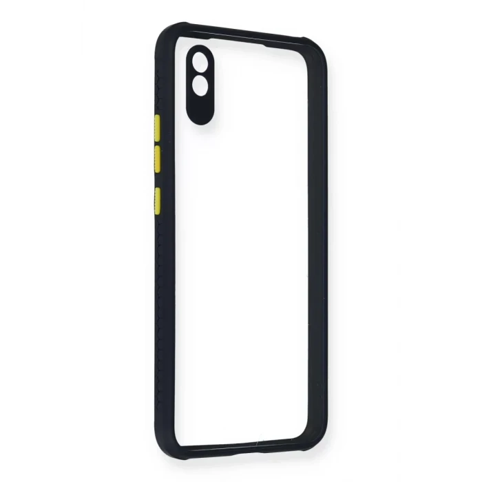 Newface Xiaomi Redmi 9A Kılıf Miami Şeffaf Silikon - Lacivert
