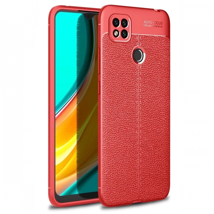 Newface Xiaomi Redmi 9C Kılıf Auto Focus Kapak - Kırmızı
