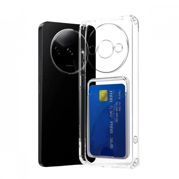 Newface Xiaomi Redmi A3 4G Kılıf Kart Şeffaf Silikon - Şeffaf
