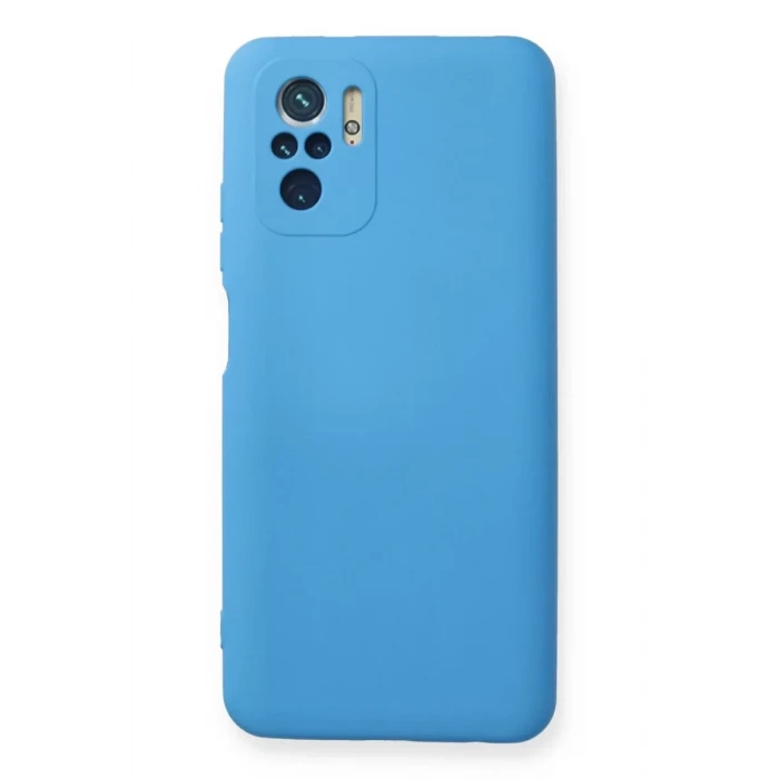 Newface Xiaomi Redmi Note 10 Kılıf Nano içi Kadife Silikon - Mavi