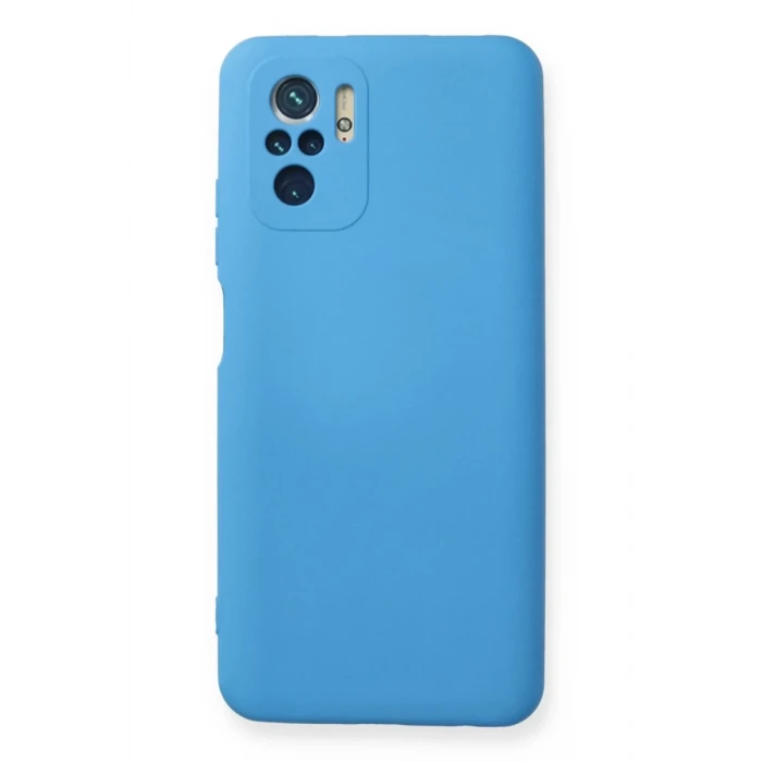 Newface Xiaomi Redmi Note 10 Kılıf Nano içi Kadife Silikon - Mavi