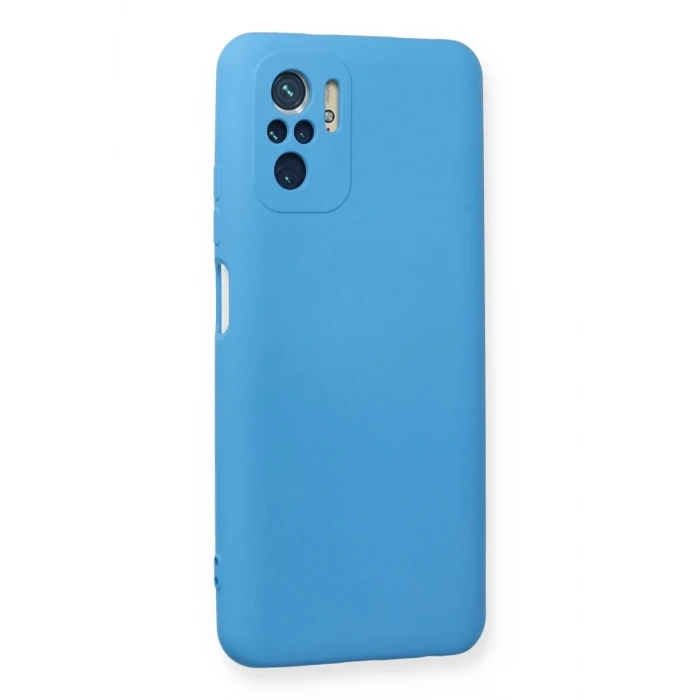 Newface Xiaomi Redmi Note 10 Kılıf Nano içi Kadife Silikon - Mavi