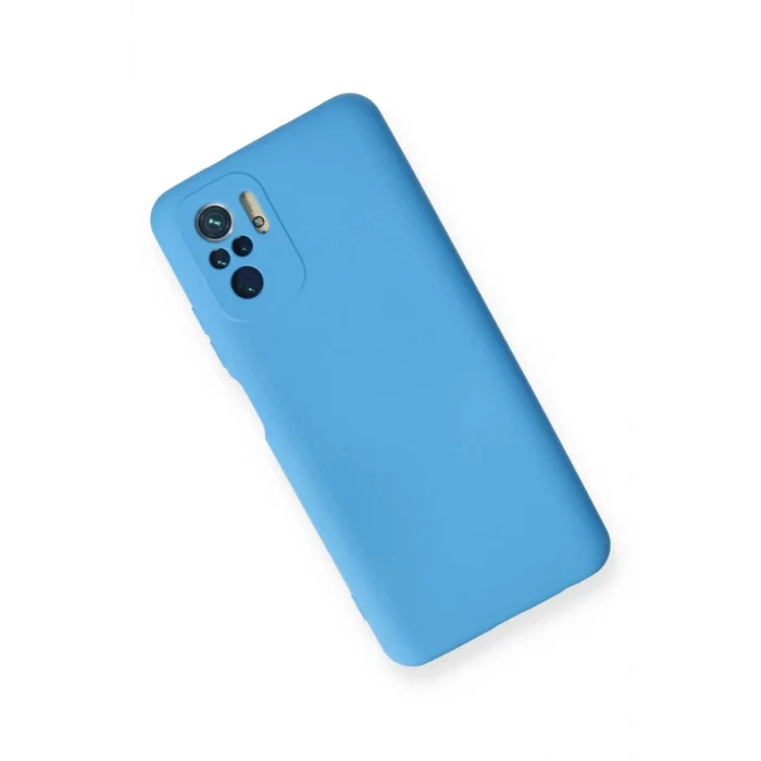 Newface Xiaomi Redmi Note 10 Kılıf Nano içi Kadife Silikon - Mavi