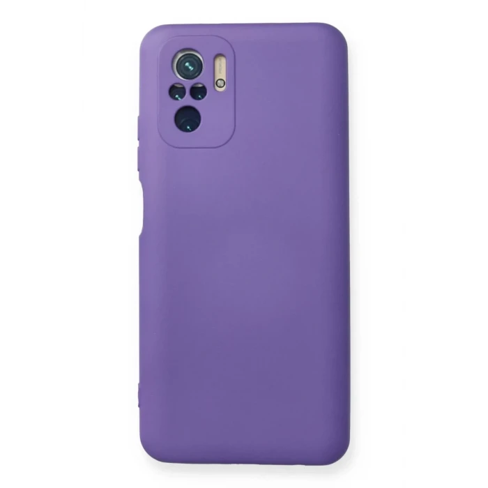 Newface Xiaomi Redmi Note 10 Kılıf Nano içi Kadife Silikon - Mor