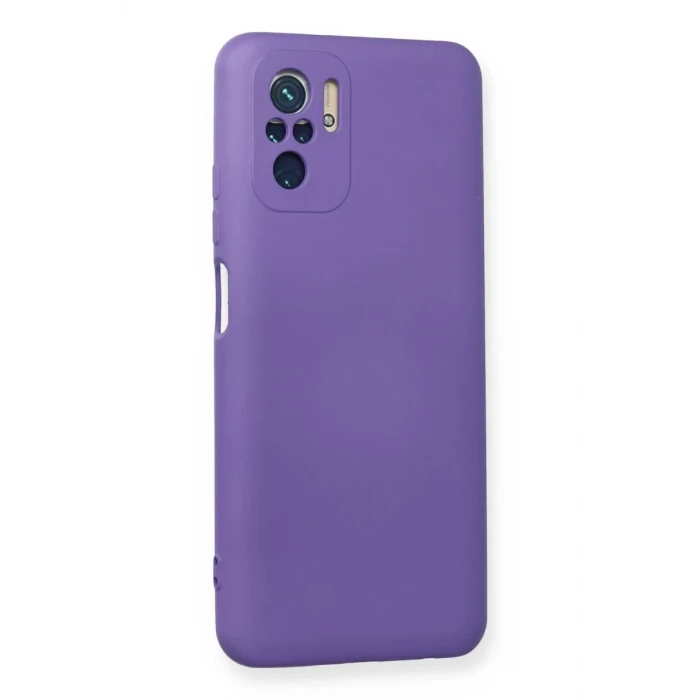 Newface Xiaomi Redmi Note 10 Kılıf Nano içi Kadife Silikon - Mor