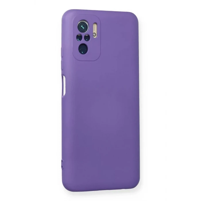 Newface Xiaomi Redmi Note 10 Kılıf Nano içi Kadife Silikon - Mor