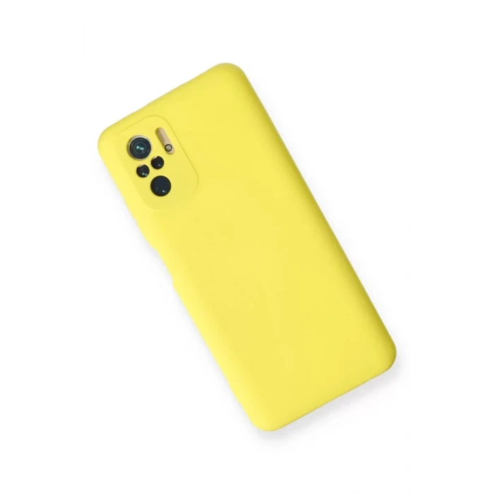 Newface Xiaomi Redmi Note 10 Kılıf Nano içi Kadife Silikon - Sarı