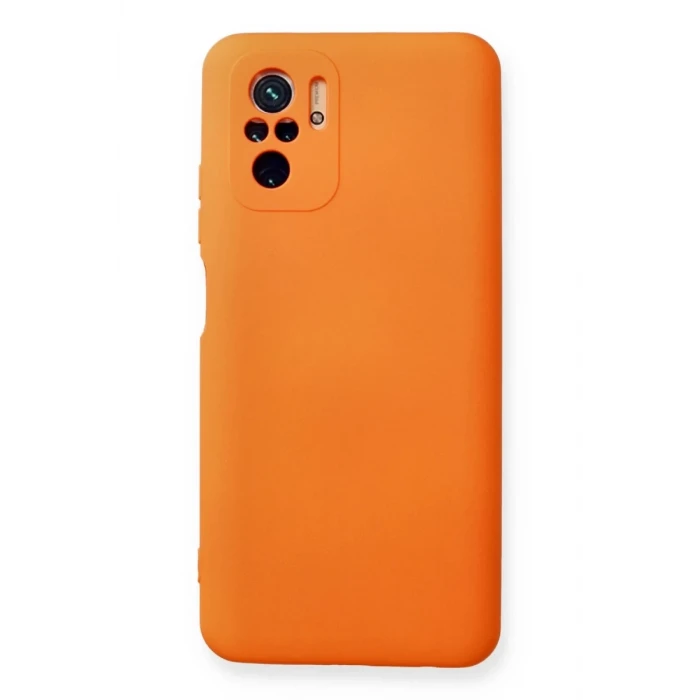Newface Xiaomi Redmi Note 10 Kılıf Nano içi Kadife Silikon - Turuncu