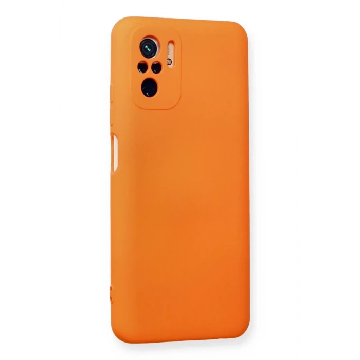 Newface Xiaomi Redmi Note 10 Kılıf Nano içi Kadife Silikon - Turuncu