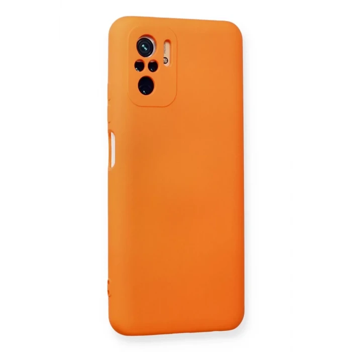 Newface Xiaomi Redmi Note 10 Kılıf Nano içi Kadife Silikon - Turuncu