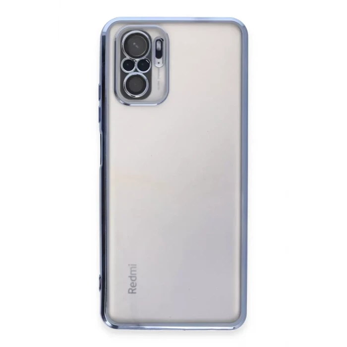 Newface Xiaomi Redmi Note 10 Kılıf Razer Lensli Silikon - Açık Mavi