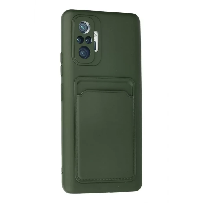 Newface Xiaomi Redmi Note 10 Pro Kılıf Kelvin Kartvizitli Silikon - Koyu Yeşil