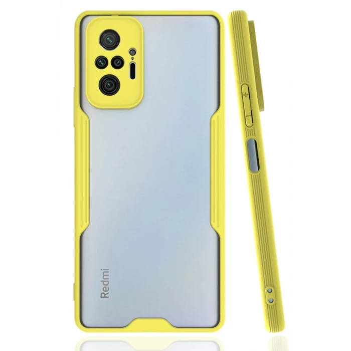 Newface Xiaomi Redmi Note 10 Pro Kılıf Platin Silikon - Sarı