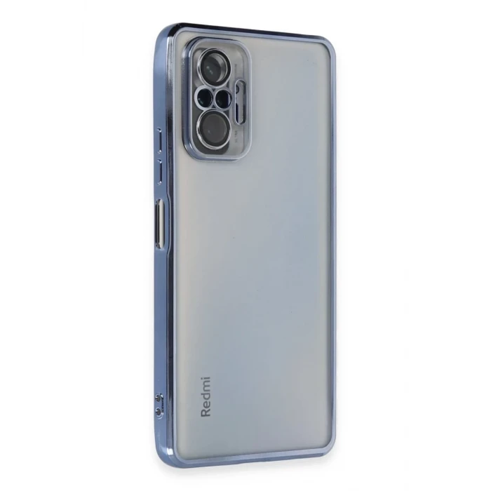 Newface Xiaomi Redmi Note 10 Pro Kılıf Razer Lensli Silikon - Açık Mavi