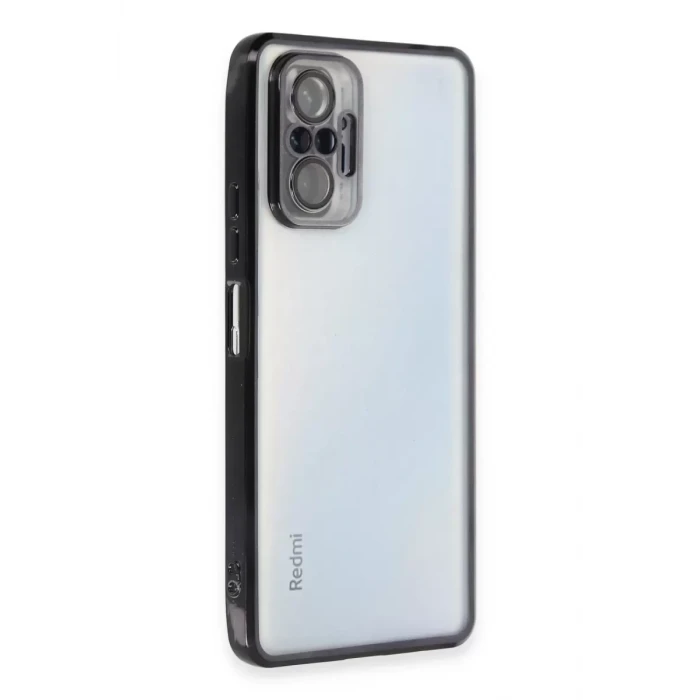 Newface Xiaomi Redmi Note 10 Pro Kılıf Razer Lensli Silikon - Siyah