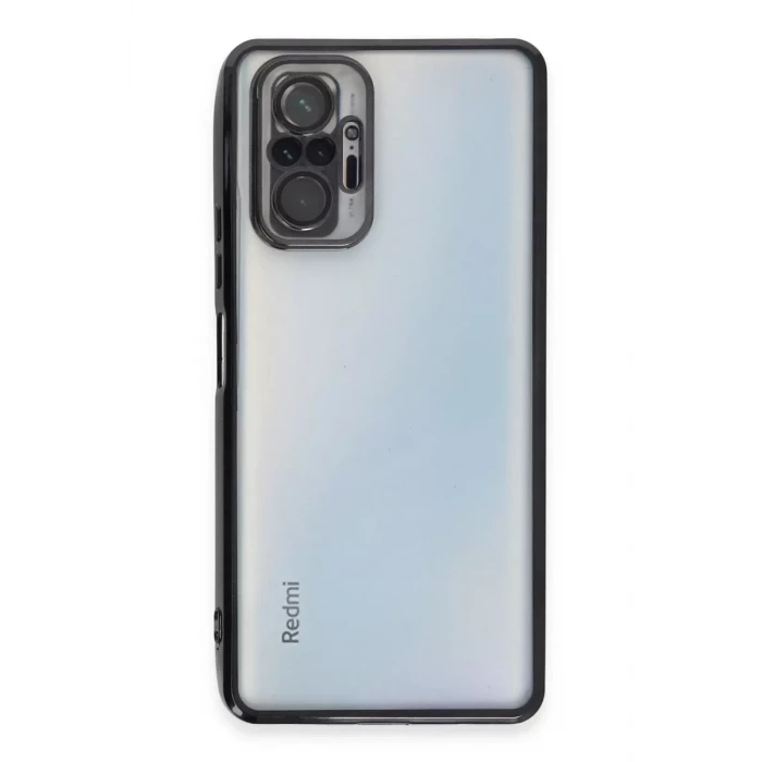 Newface Xiaomi Redmi Note 10 Pro Kılıf Razer Lensli Silikon - Siyah