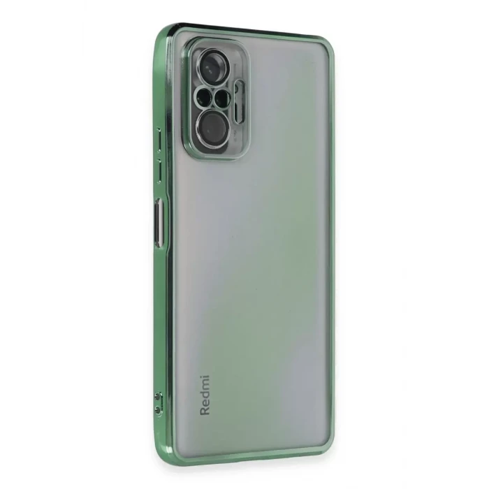 Newface Xiaomi Redmi Note 10 Pro Kılıf Razer Lensli Silikon - Yeşil