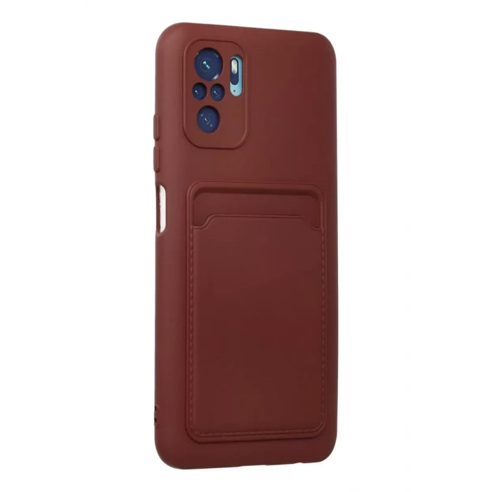 Newface Xiaomi Redmi Note 10S Kılıf Kelvin Kartvizitli Silikon - Bordo