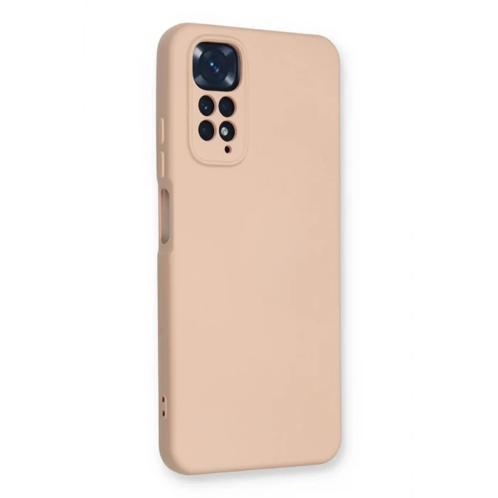Newface Xiaomi Redmi Note 11 Kılıf Nano içi Kadife Silikon - Pudra