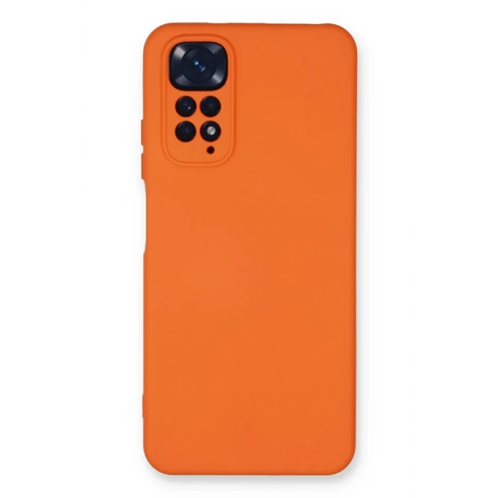 Newface Xiaomi Redmi Note 11 Kılıf Nano içi Kadife Silikon - Turuncu