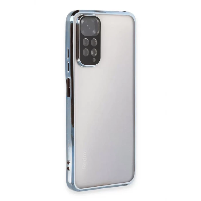 Newface Xiaomi Redmi Note 11 Kılıf Razer Lensli Silikon - Açık Mavi