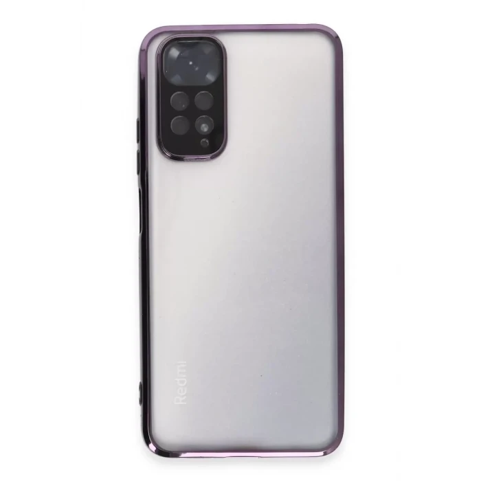 Newface Xiaomi Redmi Note 11 Kılıf Razer Lensli Silikon - Mor
