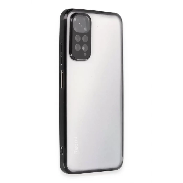 Newface Xiaomi Redmi Note 11 Kılıf Razer Lensli Silikon - Siyah