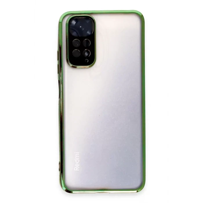 Newface Xiaomi Redmi Note 11 Kılıf Razer Lensli Silikon - Yeşil