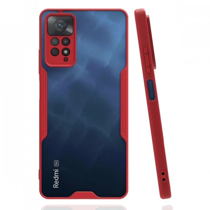 Newface Xiaomi Redmi Note 11 Pro Kılıf Platin Silikon - Kırmızı