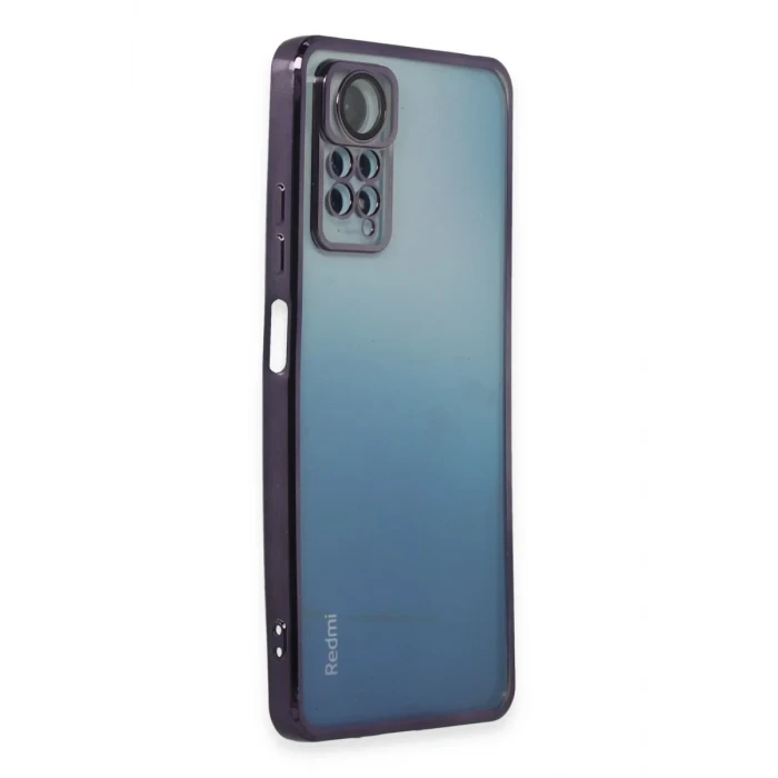 Newface Xiaomi Redmi Note 11 Pro Kılıf Razer Lensli Silikon - Mor