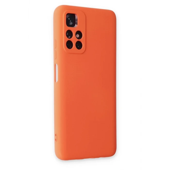 Newface Xiaomi Redmi Note 11T Kılıf Nano içi Kadife Silikon - Turuncu
