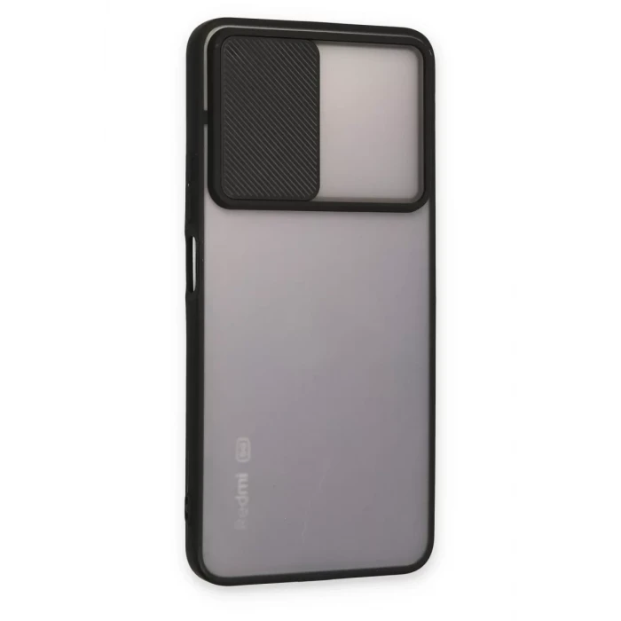Newface Xiaomi Redmi Note 11T Kılıf Palm Buzlu Kamera Sürgülü Silikon - Siyah
