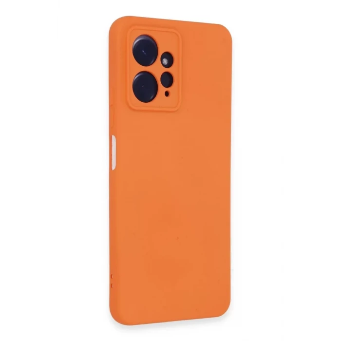 Newface Xiaomi Redmi Note 12 4G Kılıf Nano içi Kadife Silikon - Turuncu