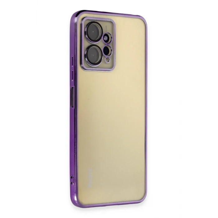 Newface Xiaomi Redmi Note 12 4G Kılıf Razer Lensli Silikon - Mor