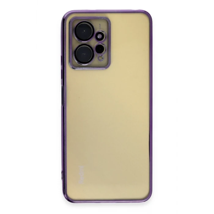 Newface Xiaomi Redmi Note 12 4G Kılıf Razer Lensli Silikon - Mor