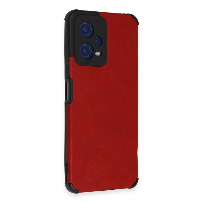 Newface Xiaomi Redmi Note 12 5G Kılıf Loop Deri Silikon - Kırmızı