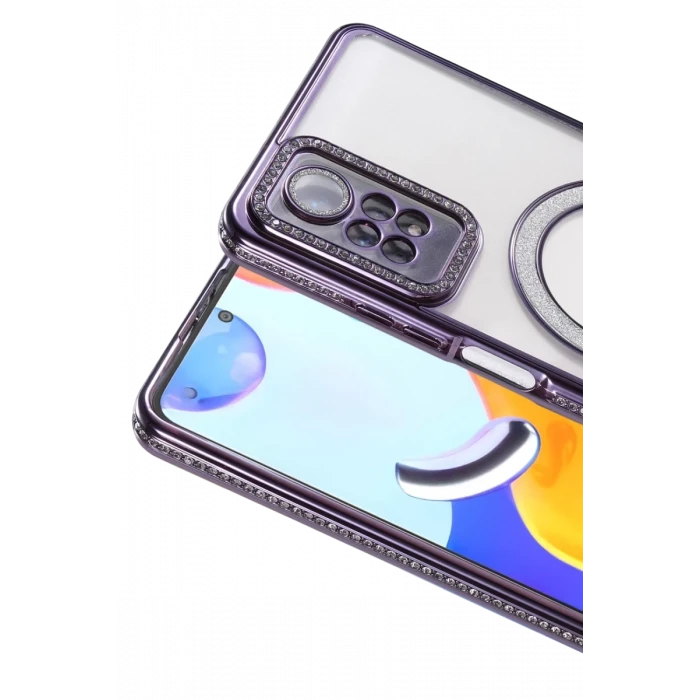 Newface Xiaomi Redmi Note 12 Pro 4G Joke Simli Magneticsafe Kılıf - Derin Mor