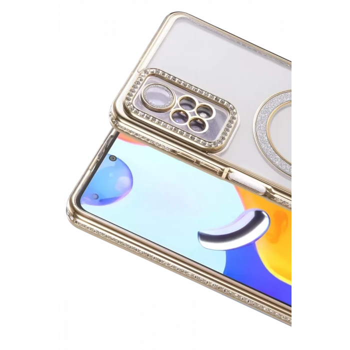 Newface Xiaomi Redmi Note 12 Pro 4G Joke Simli Magneticsafe Kılıf - Gold
