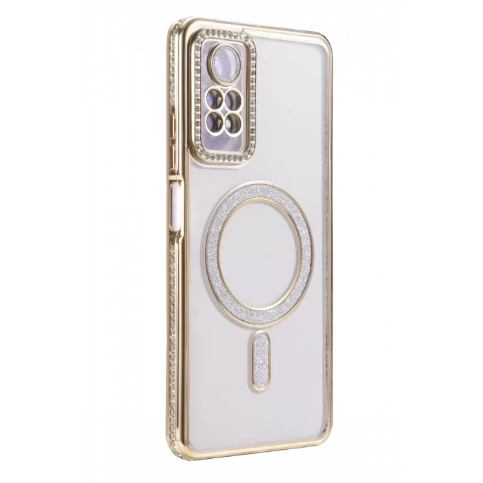 Newface Xiaomi Redmi Note 12 Pro 4G Joke Simli Magneticsafe Kılıf - Gold