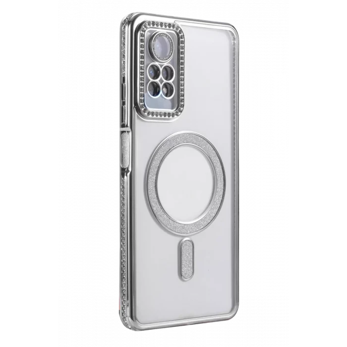 Newface Xiaomi Redmi Note 12 Pro 4G Joke Simli Magneticsafe Kılıf - Gümüş