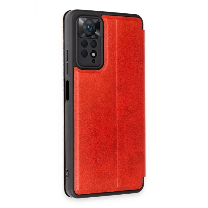 Newface Xiaomi Redmi Note 12 Pro 4G Kılıf Flip Cover - Kırmızı