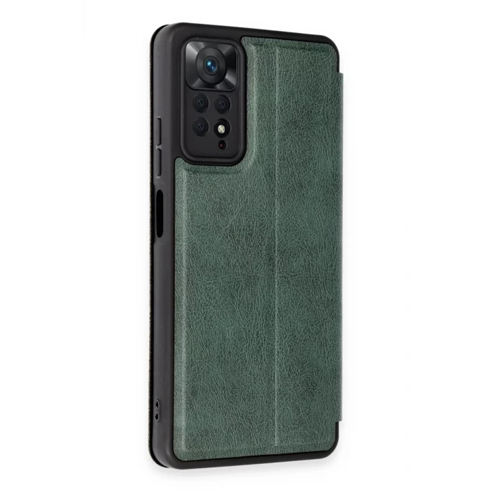 Newface Xiaomi Redmi Note 12 Pro 4G Kılıf Flip Cover - Koyu Yeşil