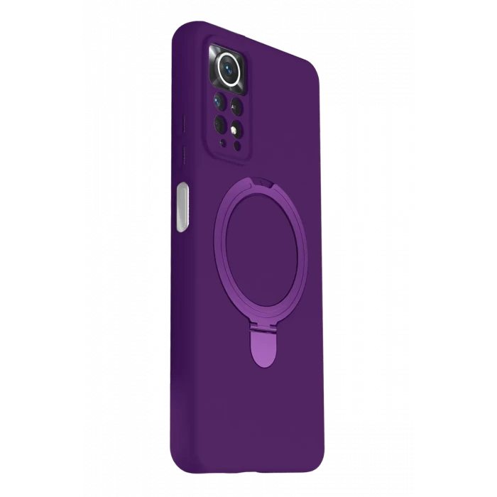 Newface Xiaomi Redmi Note 12 Pro 4G Regal Magsafe Standlı Kapak - Derin Mor