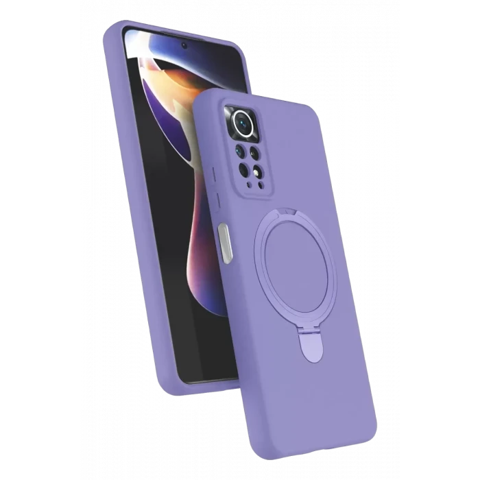 Newface Xiaomi Redmi Note 12 Pro 4G Regal Magsafe Standlı Kapak - Lila