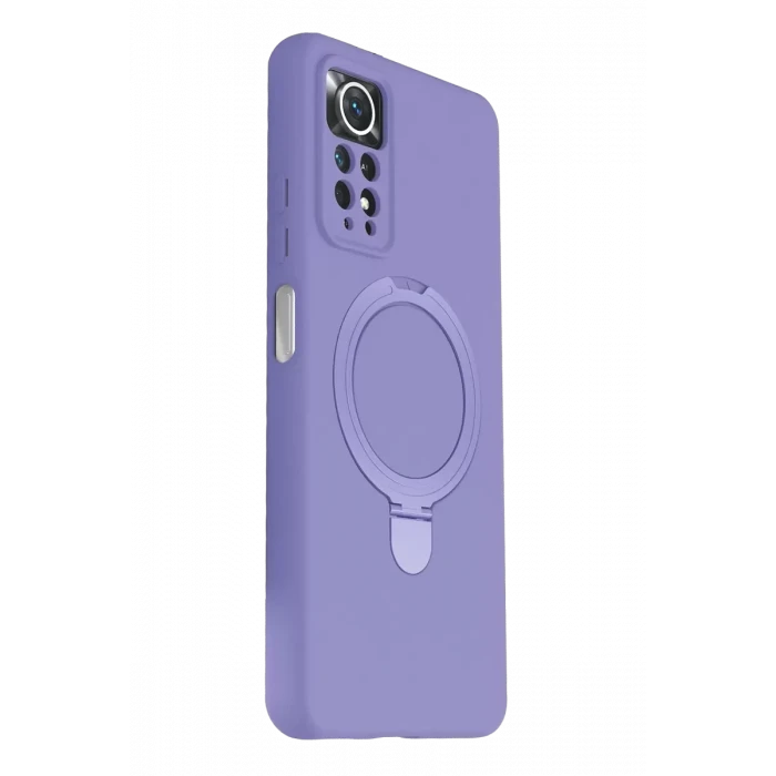 Newface Xiaomi Redmi Note 12 Pro 4G Regal Magsafe Standlı Kapak - Lila