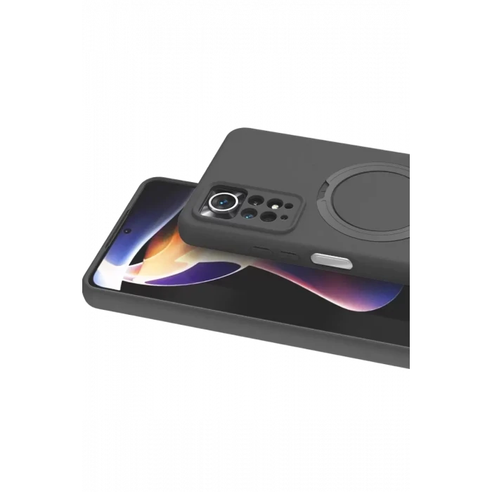 Newface Xiaomi Redmi Note 12 Pro 4G Regal Magsafe Standlı Kapak - Titan Gri
