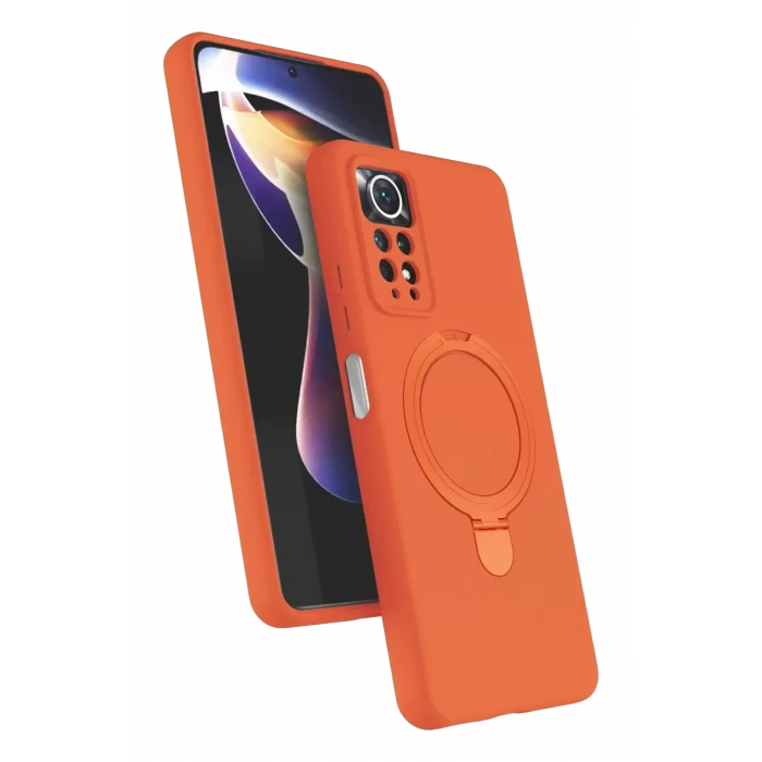 Newface Xiaomi Redmi Note 12 Pro 4G Regal Magsafe Standlı Kapak - Turuncu