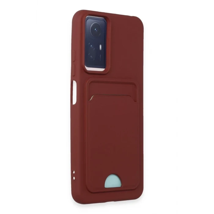 Newface Xiaomi Redmi Note 12S Kılıf Kelvin Kartvizitli Silikon - Bordo