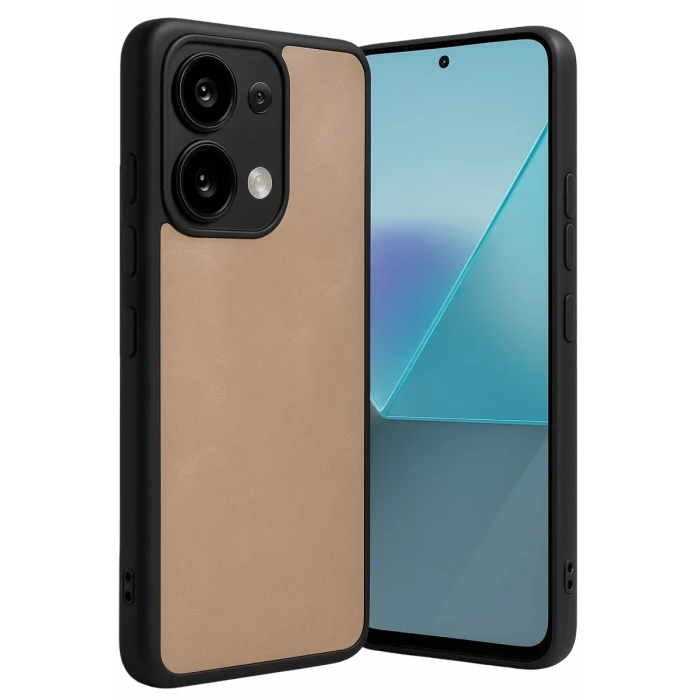 Newface Xiaomi Redmi Note 13 4G Kılıf Aras Deri Kapak - Pudra